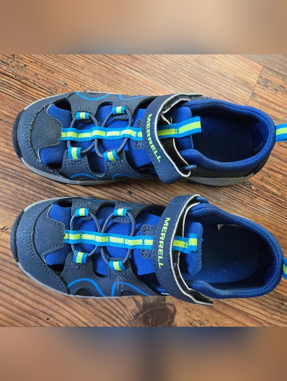 Merrell Kids Hydro H20 Hike Blue and Lime Kids Waterproof, Closed Toe Sandals